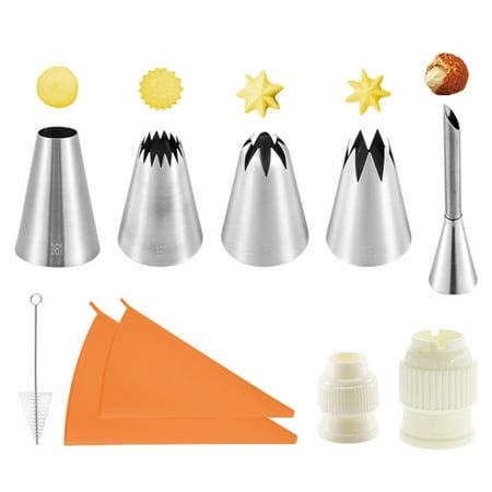 BINYOU 10 Pcs Piping Bag Converter Icing Nozzles Tips Pastry Cream Cake Decorating Kit
BINYOU 10 Pcs Piping Bag Converter Icing Nozzles Tips Pastry Cream Cake Decorating Kit