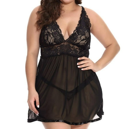 Mytrendy Women Plus Size Sexy Lace Sleepwear Nightdress Babydoll 2 Piece Lingerie Set
Mytrendy Women Plus Size Sexy Lace Sleepwear Nightdress Babydoll 2 Piece Lingerie Set