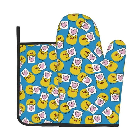Zeuib Lovely Duck Print Oven Mitt & Pot Holder Set 2-Pack Kitchen Gloves and Hot Pads for Cooking BBQ Grilling Baking
Zeuib Lovely Duck Print Oven Mitt & Pot Holder Set 2-Pack Kitchen Gloves and Hot Pads for Cooking BBQ Grilling Baking