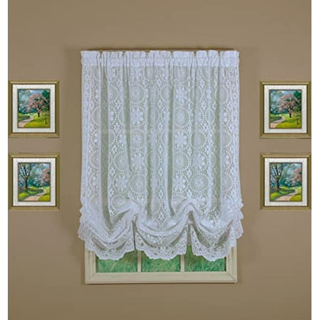 Hopewell Lace Balloon Shade White 59W X 63L