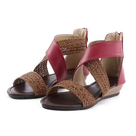 Shldybc Wedge Sandals for Women Women Weave Wedge Heel Shoes Zipper Sandals Casual Beach Sandals Roman Shoes Summer Savings Clearance
Shldybc Wedge Sandals for Women Women Weave Wedge Heel Shoes Zipper Sandals Casual Beach Sandals Roman Shoes Summer Savings Clearance