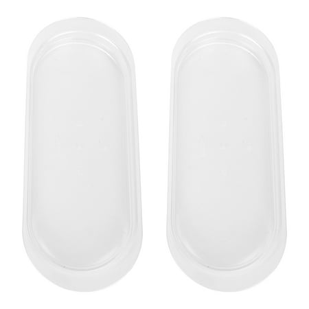 

2Pcs Acrylic Egg Shaped Tray Transparent Storage Tray Dried Fruit Plate Serving Tray White