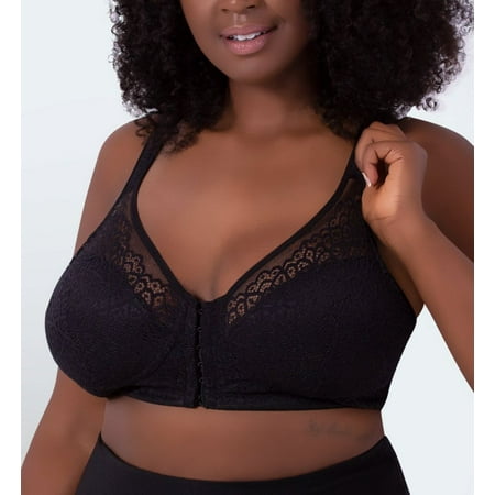 Women s Leading Lady 5531 Lora Lace Front Close Posture Back Bra (Black 38C)