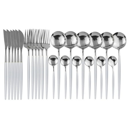 UMMH White Gold Dinnerware Set Stainless Steel Knife Fork Spoon Cutlery Set Kitchen Tableware Set Flatware Set Wholesale
UMMH White Gold Dinnerware Set Stainless Steel Knife Fork Spoon Cutlery Set Kitchen Tableware Set Flatware Set Wholesale