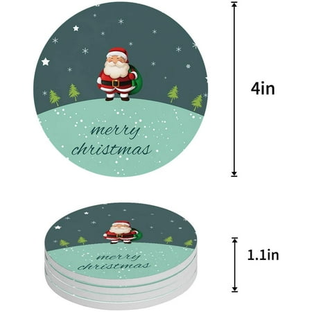 KXMDXA Christmas Santa Set of 4 Round Coaster for Drinks Absorbent Ceramic Stone Coasters Cup Mat with Cork Base for Home Kitchen Room Coffee Table Bar Decor
KXMDXA Christmas Santa Set of 4 Round Coaster for Drinks Absorbent Ceramic Stone Coasters Cup Mat with Cork Base for Home Kitchen Room Coffee Table Bar Decor