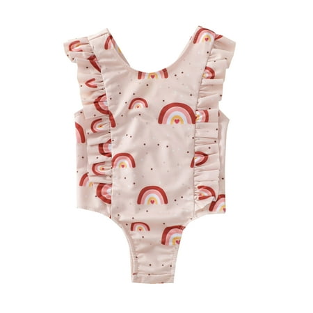 Liliz Baby Girls One-Piece Swimsuit Cute Rainbow Print Sleeveless Ruffle Bathing Suit
Liliz Baby Girls One-Piece Swimsuit Cute Rainbow Print Sleeveless Ruffle Bathing Suit