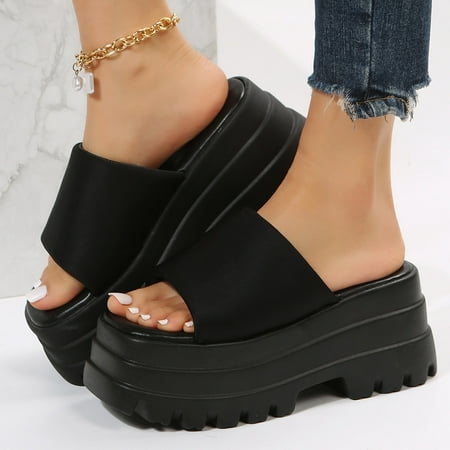 XIAQUJ Ladies Fashion Summer Solid Color Cloth Open Toe Waterproof Platform Thick Sole Sandals Sandals for Women Black 8.5(41)
XIAQUJ Ladies Fashion Summer Solid Color Cloth Open Toe Waterproof Platform Thick Sole Sandals Sandals for Women Black 8.5(41)