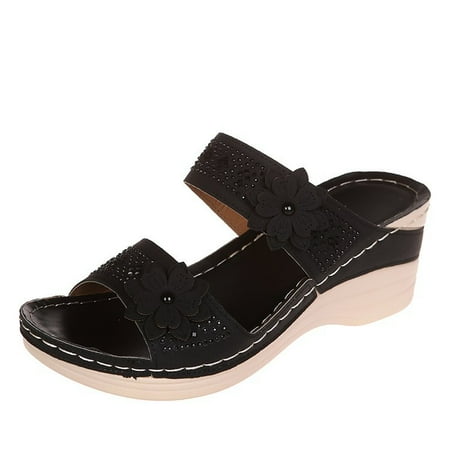 Women Sandals Classic Summer Sandals Wedge Heels Sandalias Mujer Elegant Woman Heeled Shoes Wedges Shoes for Women A4