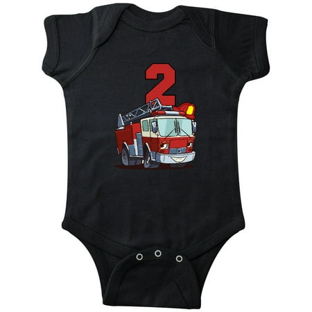 Inktastic 2nd Birthday Fire Truck Gift Baby Boy or Baby Girl Bodysuit
