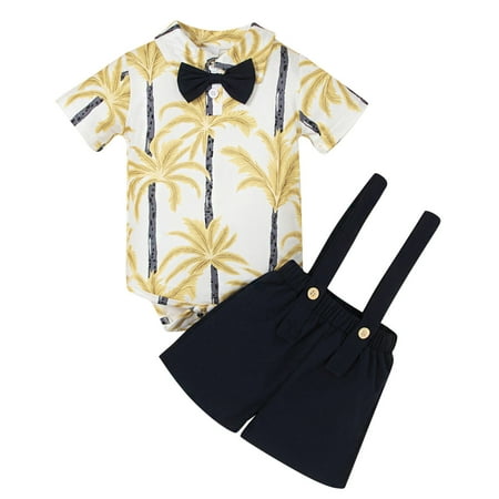 Rovga Kids Boy Outfits Clothes Short Sleeve Coconut Tree Prints Bow Tie Romper Shorts Pants Set Suspenders Baby Cute Beautiful Clothing
Rovga Kids Boy Outfits Clothes Short Sleeve Coconut Tree Prints Bow Tie Romper Shorts Pants Set Suspenders Baby Cute Beautiful Clothing
