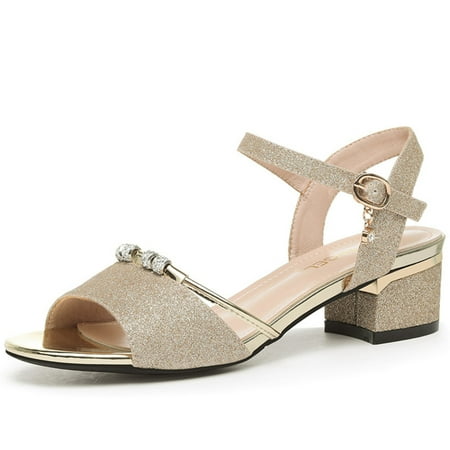 Pumps Low Heel Sandals Open Peep Toe Sparkling Shoes for Dresses Jeans Skirts Short Pants 35 Gold
Pumps Low Heel Sandals Open Peep Toe Sparkling Shoes for Dresses Jeans Skirts Short Pants 35 Gold