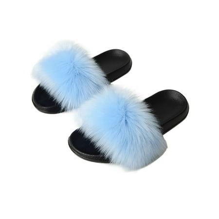 Ferndule Women Open Toe Fuzzy Slippers Summer Beach Cozy Flat Sandals Casual Slip On Plush Slipper Light Blue 5.5-6
Ferndule Women Open Toe Fuzzy Slippers Summer Beach Cozy Flat Sandals Casual Slip On Plush Slipper Light Blue 5.5-6