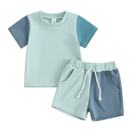 Wilcliar Toddler Baby Boys 2Pcs Shorts Outfit Short Sleeve Contrast Color Tops Elastic Waist Shorts
Wilcliar Toddler Baby Boys 2Pcs Shorts Outfit Short Sleeve Contrast Color Tops Elastic Waist Shorts