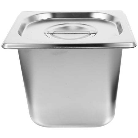 

Buffet Pan with Lid Stainless Steel Canteen Food Container Pan Basin for Restaurant
