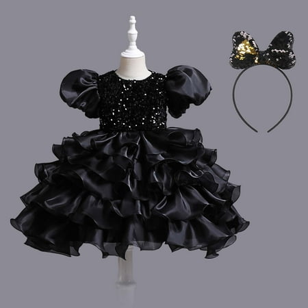 Rewenti Children s Dress Girl Sleeveless Princess Dress Sequin Mesh Dress Tufted Dress Black 5-6 Years
Rewenti Children s Dress Girl Sleeveless Princess Dress Sequin Mesh Dress Tufted Dress Black 5-6 Years