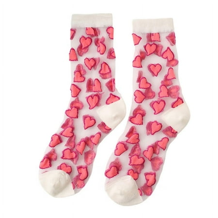VERMON Women Socks 1 Pair Perspective Transparent Women Socks Mid-tube Elastic Anti-slip Heart Pattern Glass Silk Socks Shoes Accessories
VERMON Women Socks 1 Pair Perspective Transparent Women Socks Mid-tube Elastic Anti-slip Heart Pattern Glass Silk Socks Shoes Accessories