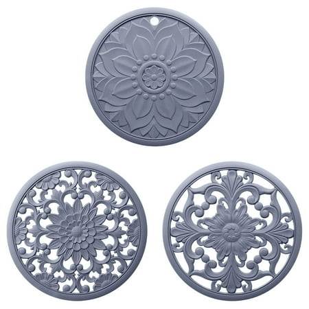 Guardung 3pcs/set Hot Pot Mat Silicone Hollow Trivet Mat Anti-scald Non- for slip Kitchen Pot Pan Pad Grey
Guardung 3pcs/set Hot Pot Mat Silicone Hollow Trivet Mat Anti-scald Non- for slip Kitchen Pot Pan Pad Grey