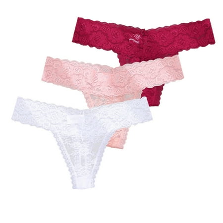 3 Pack Women Lace Thongs Hollow Out Mesh Ladies Panties Low Rise G-String Female Underwear Girls Intimates Lingerie
3 Pack Women Lace Thongs Hollow Out Mesh Ladies Panties Low Rise G-String Female Underwear Girls Intimates Lingerie