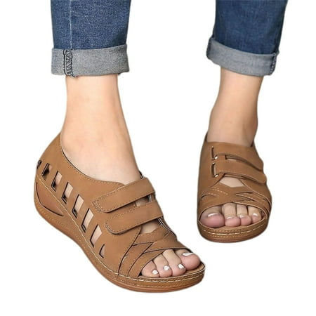 huanledash Women Sandals Peep Toe Anti Skid Wedge Heel Fish Mouth Buckle Strap Shoes Footwear for Summer
huanledash Women Sandals Peep Toe Anti Skid Wedge Heel Fish Mouth Buckle Strap Shoes Footwear for Summer