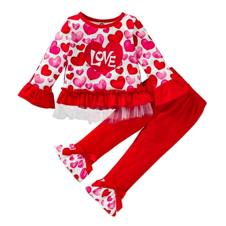 ZOELNIC Toddler Kids Baby Girls Valentine s Day Clothes Heart T-Shirt Tops Flare Bell Bottoms Pants Outfit Set 12-18 Months
ZOELNIC Toddler Kids Baby Girls Valentine s Day Clothes Heart T-Shirt Tops Flare Bell Bottoms Pants Outfit Set 12-18 Months