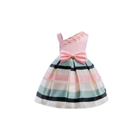 MIKRDOO Princess Dress For Toddler Girls Dress 2 Years Girls Bow 3 Years Girls One Shoulder Stripe Dress Performance One Piece Party Dress Pink
MIKRDOO Princess Dress For Toddler Girls Dress 2 Years Girls Bow 3 Years Girls One Shoulder Stripe Dress Performance One Piece Party Dress Pink