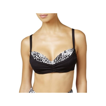 Coco Reef Womens Harmony Diva Layered Animal Print Swim Top Separates