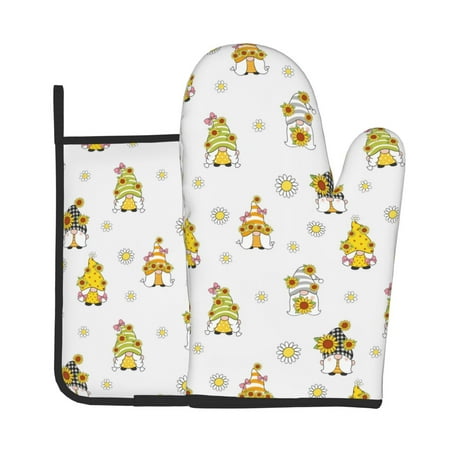 Tebeau Gnome With Sunflower Print Oven Mitts and Pan Racks 2-Piece Set Kitchen Oven Mitts and Pan Racks Heat Resistant 500 °F for Baking and Cooking
Tebeau Gnome With Sunflower Print Oven Mitts and Pan Racks 2-Piece Set Kitchen Oven Mitts and Pan Racks Heat Resistant 500 °F for Baking and Cooking