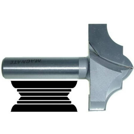 Magnate 7562 Shallow Classic Point Carbide Tipped Router Bit — 1/2 Radius; 2 Cutting Diameter; 1/2 Shank Diameter; 1 Cutting Height; 2 Shank Length
Magnate 7562 Shallow Classic Point Carbide Tipped Router Bit — 1/2 Radius; 2 Cutting Diameter; 1/2 Shank Diameter; 1 Cutting Height; 2 Shank Length