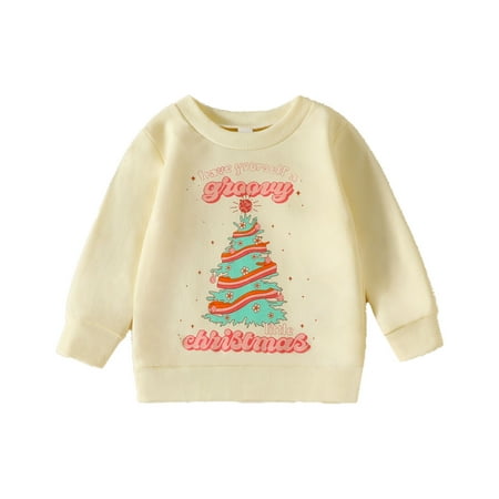 Girls Tank Tops Kids Toddler Baby Unisex Cotton Autumn Christmas Tree Print Long Sleeve Hoodie Tops Clothes
