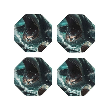 Naloa Wave Ocean Animal Shark Leather Coasters for Drinks Durable Drink Coasters 4 Set for Tabletop Protection Luxurious Home Décor and Housewarming Gift ( {designName})Octagon
Naloa Wave Ocean Animal Shark Leather Coasters for Drinks Durable Drink Coasters 4 Set for Tabletop Protection Luxurious Home Décor and Housewarming Gift ( {designName})Octagon