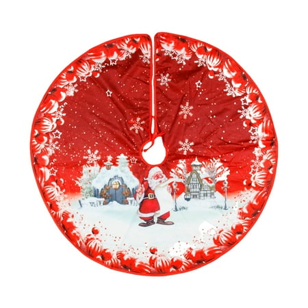 BESTHUA Christmas Tree Skirt Printed Layout for Christmas Tree Holiday