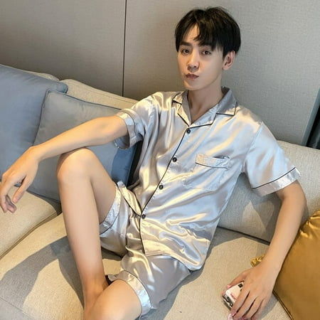 QWZNDZGR Silk Men Pyjamas Set Summer Short Sleeve Casual Home Wear Suits Spring Autumn Satin Boy Pajama Sets Leisure Shorts Sleepwear Set
QWZNDZGR Silk Men Pyjamas Set Summer Short Sleeve Casual Home Wear Suits Spring Autumn Satin Boy Pajama Sets Leisure Shorts Sleepwear Set