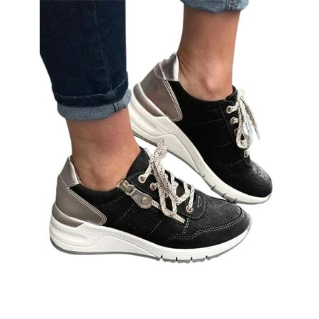 WEARELLAS Womens Casual Wedge Platform Lace Up Trainers Casual Comfy Gym Sports Jogging Running Sneakers Shoes
WEARELLAS Womens Casual Wedge Platform Lace Up Trainers Casual Comfy Gym Sports Jogging Running Sneakers Shoes