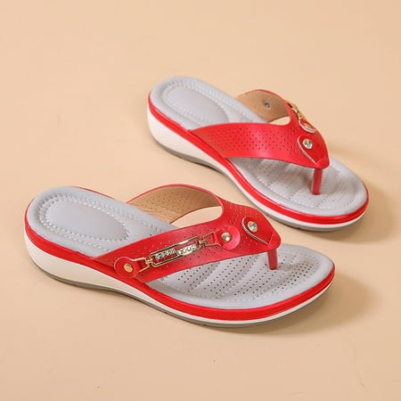 Sodopo Women s Casual Summer Sandals with Arch Support Flip Flops Platforms Wedge Sandals Decorative Metal Buckle Beach Leather Womens Walking Shoes
Sodopo Women s Casual Summer Sandals with Arch Support Flip Flops Platforms Wedge Sandals Decorative Metal Buckle Beach Leather Womens Walking Shoes