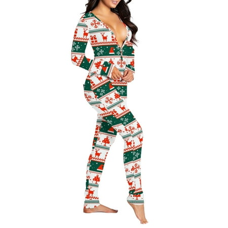 Womens One Piece Onesie Christmas Sleepwear Deep V Neck Butt Button Back Flap Jumpsuit Pajama Bodycon Bodysuit Romper
Womens One Piece Onesie Christmas Sleepwear Deep V Neck Butt Button Back Flap Jumpsuit Pajama Bodycon Bodysuit Romper