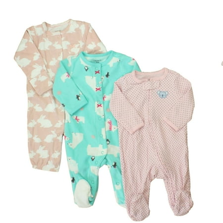 Pre-owned Girls Girls Set of 3 Pajama Grab Bag size: NB-3T choose size