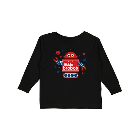 Inktastic Robot Little Brother Gift Toddler Boy Girl Long Sleeve T-Shirt