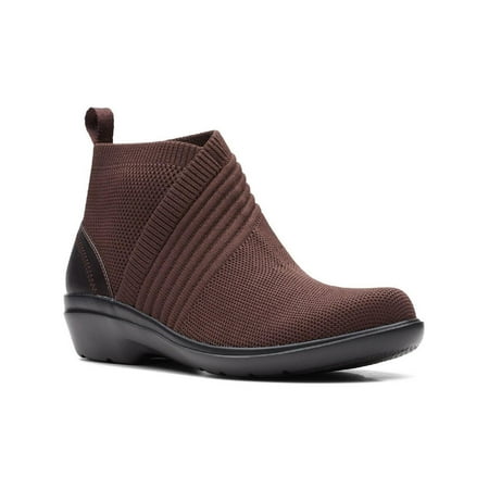 Clarks Womens Sashlyn Mid Ribbed Knit Ankle Ankle Boots