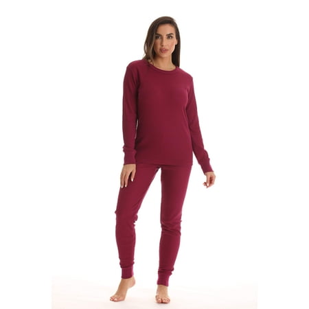 Just Love Printed Thermal Crew Neck Pajamas Set 6874-10515-XS (Burgundy Medium)