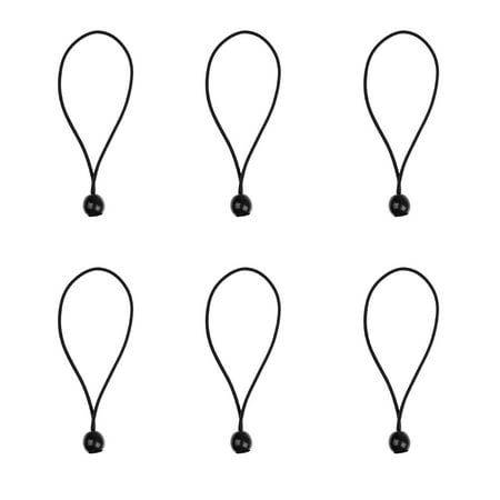 6pcs 15cm Black/Red Ball Cord Tarp Tent Canopy Straps