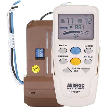 Anderic Add-on Thermostatic Remote Kit to Any 3-Speed Ceiling Fan - Anderic Universal Ceiling Fan Thermostatic Remote Control Conversion Kit with Dimming
Anderic Add-on Thermostatic Remote Kit to Any 3-Speed Ceiling Fan - Anderic Universal Ceiling Fan Thermostatic Remote Control Conversion Kit with Dimming