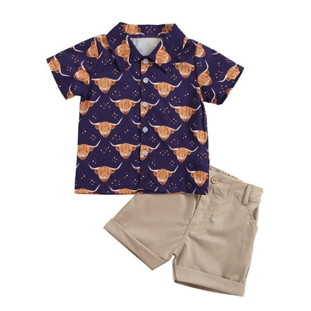 Odeerbi Toddler Summer Outfits Boys Gentleman Formal Dress Suit Baby Fashion Short Sleeve Blouse Cow Print Retro Shorts Suit Blue
Odeerbi Toddler Summer Outfits Boys Gentleman Formal Dress Suit Baby Fashion Short Sleeve Blouse Cow Print Retro Shorts Suit Blue