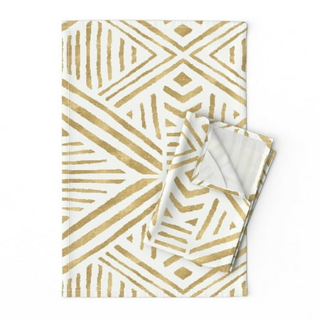 Printed Tea Towel Linen Cotton Canvas - Boho Geometric Gold Geo Stripe Mod Diamond Print Decorative Kitchen Towel by Spoonflower
Printed Tea Towel Linen Cotton Canvas - Boho Geometric Gold Geo Stripe Mod Diamond Print Decorative Kitchen Towel by Spoonflower
