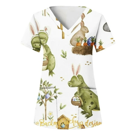 CHMORA Stretchy Print Scrubs Tops for Women Short Sleeve T-Shirts V Neck Nurse Uniforms with Two Big Pockets
CHMORA Stretchy Print Scrubs Tops for Women Short Sleeve T-Shirts V Neck Nurse Uniforms with Two Big Pockets