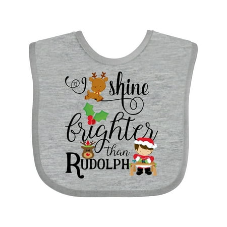 Inktastic I Shine Brighter Than Rudolph Gift Baby Boy or Baby Girl Bib