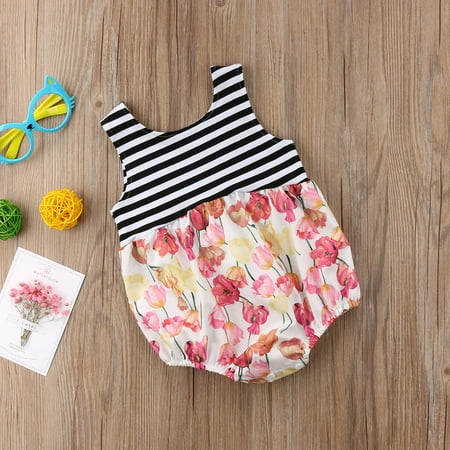 Infant Baby Girl Clothes Sleeveless Striped Tulip Floral Romper Jumpsuit Summer Outfit
Infant Baby Girl Clothes Sleeveless Striped Tulip Floral Romper Jumpsuit Summer Outfit