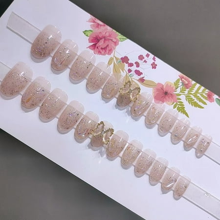 Glossy False Nails Gradient Blush for Women Jelly Glue Model