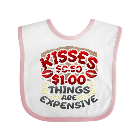 Inktastic Funny Valentines Day Kisses Joke Gift Baby Boy or Baby Girl Bib