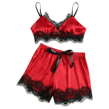 Utoimkio Womens Pajama Sets Women Sexy Tops Shorts Lace Bowknot Nightdress Camisole Pajamas Underwear Set
Utoimkio Womens Pajama Sets Women Sexy Tops Shorts Lace Bowknot Nightdress Camisole Pajamas Underwear Set