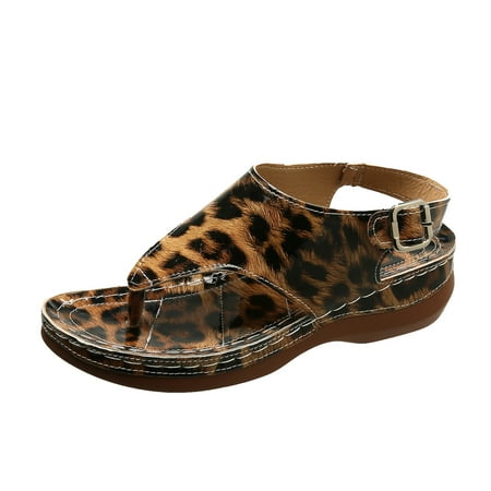 Xboschi Womens Sandals Dressy Flat Sandals for Women Ladies Retro Leopard Print Clip Toe Buckle Thick Sole Sloping Heel Sandals
Xboschi Womens Sandals Dressy Flat Sandals for Women Ladies Retro Leopard Print Clip Toe Buckle Thick Sole Sloping Heel Sandals